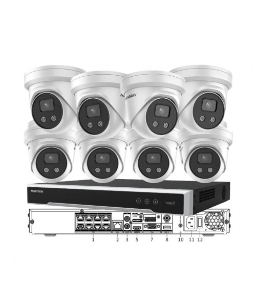 Hikvision 8 × 8MP 4K AcuSense CCTV Kit with 8-Channel 8K PoE NVR