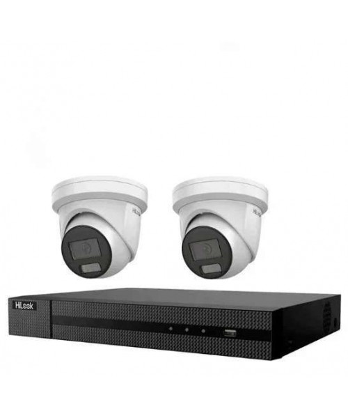 Hilook powered by Hikvision 4CH NVR Kit with 2 x 6MP AI Turret Camera with 2TB HDD