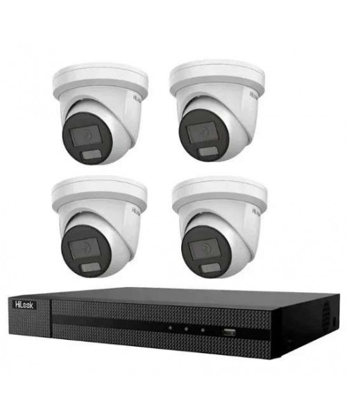 Hilook powered by Hikvision 4CH NVR Kit with 4 x 6MP AI Turret Camera with 2TB HDD