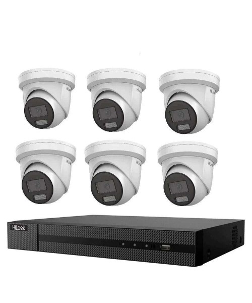 Hilook powered by Hikvision 8CH NVR Kit with 6 x 6MP AI Turret Camera with 2TB HDD