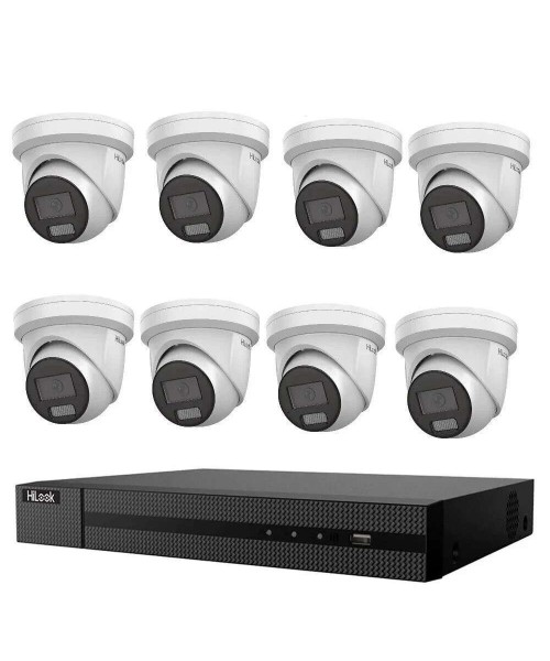Hilook powered by Hikvision 8CH NVR Kit with 8 x 8MP AI Turret Camera with 4TB HDD