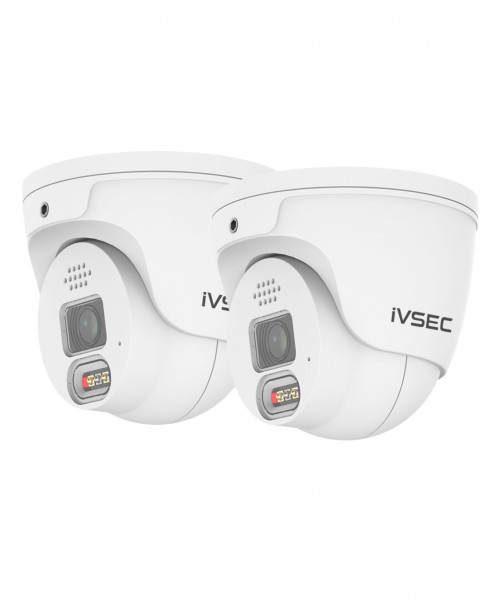 IVSEC 850D 8MP 4K 110° AI PoE ONVIF Advance Deterrent Dome Security Camera - IVNC-850D (2-PACK)