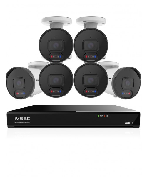 IVSEC 12MP 6K AI 2TB 8CH 6x1250B Bullet Cameras UHD NVR CCTV Security System (8x4) - IVK8L-12506B