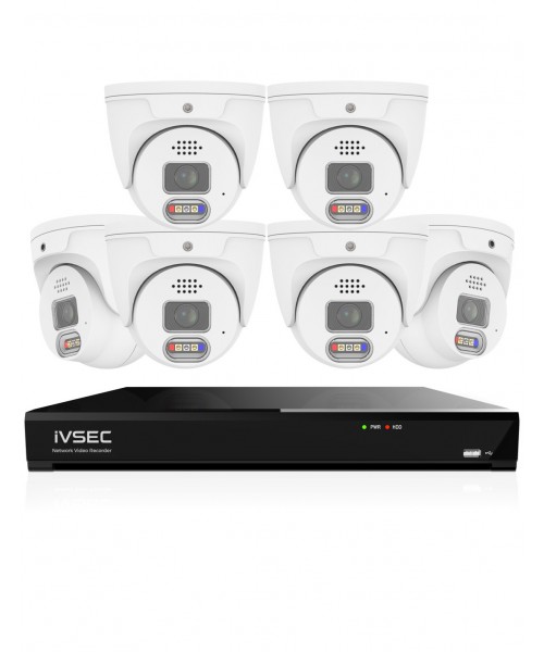 IVSEC 12MP 6K AI 2TB 8CH 6x1250D Dome Cameras UHD NVR CCTV Security System (8x4) - IVK8L-12506D