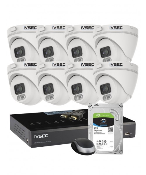 IVSEC 4MP LX-Series 8CH 8Cam IP Ethernet CCTV Security Kit