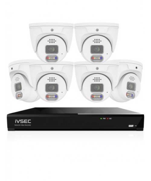 IVSEC PRO 8MP 4K PRO-AI 2TB 8CH 6x880D-AI Cam 25fps Sony Starvis NVR CCTV Security System (8x6)