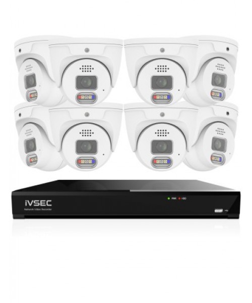 IVSEC PRO 8MP 4K PRO-AI 2TB 8CH 8x880D Cam 25fps Sony Starvis NVR CCTV Security System (8x8)